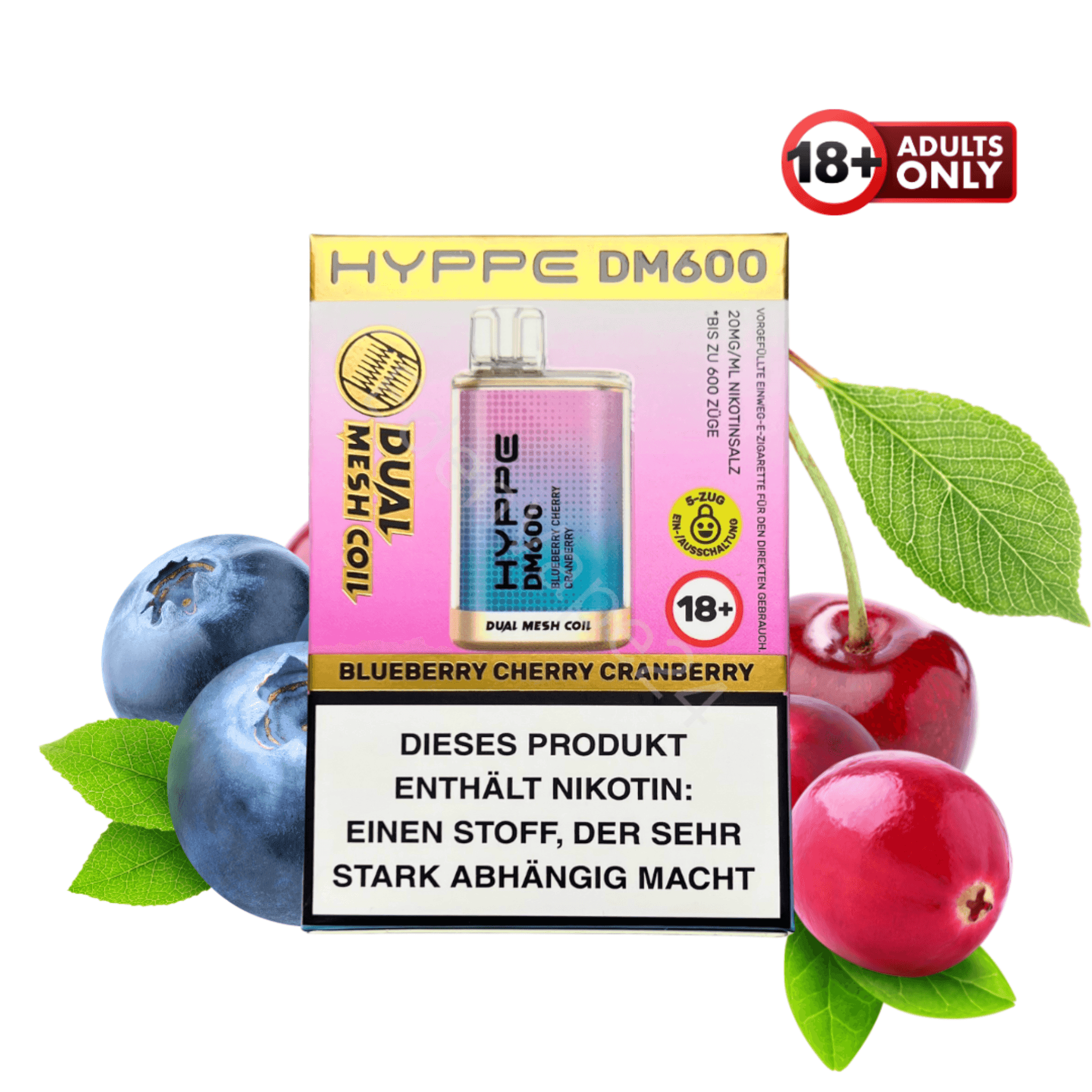 Flerbar HYPPE DM600 - Blueberry Cherry Cranberry - EdenVape24